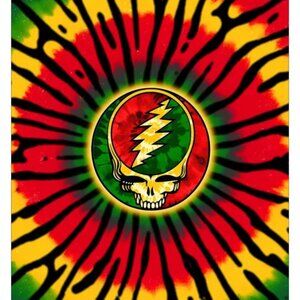 Grateful Dead SYF Rasta Blanket ~ Officially Licensed ~ 50" x 60" ~ Brand New!